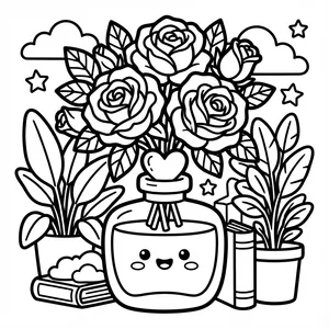 Bean Sprout Test Tube Coloring Page Bean sprout in a test tube.